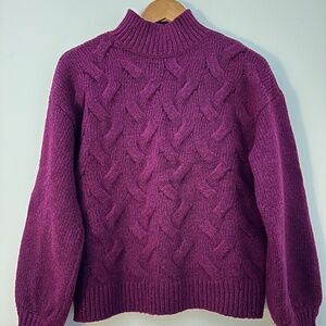 Nine West Women’s Knitted Sweater – Maroon, Size Small (Like New)
